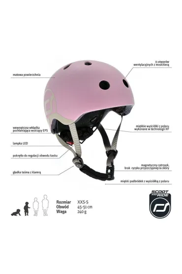 Zestaw Highwaykick 1 2w1 Je�dzik i hulajnoga tr�jko�owa + Kask XXS-S 1-5 lat Rose Scootandride