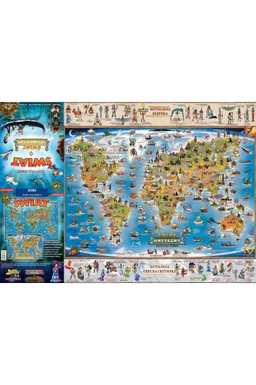 �wiat Antyczny mapa dla dzieci PL XXL laminat