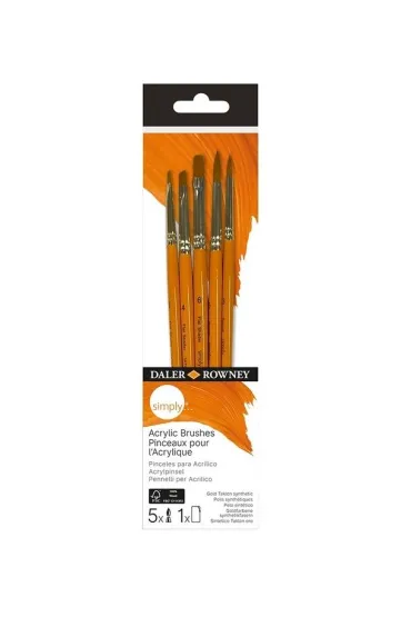 Fila Zestaw p�dzli Daler Rowney Simply Acrylic, 5 szt