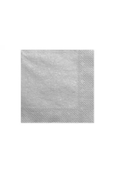 PartyDeco Serwetki tr�jwarstwowe srebrne 33x33 cm