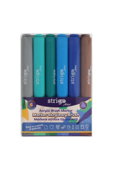 Strigo Markery akrylowe tr�jk�tne ko�c�wka Brush 6 szt.