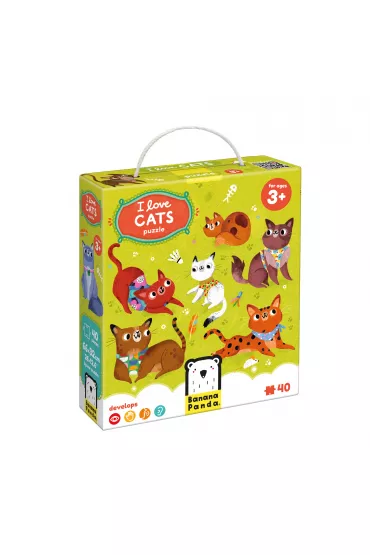 Puzzle 40 el. I Love Cats Banana Panda