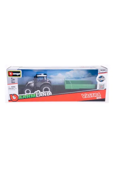 Bburago model tractor trailer valtra n174 tipping 10cm