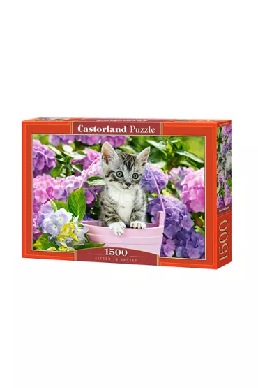 Puzzle 1500 el. Kociak w koszyku Castorland