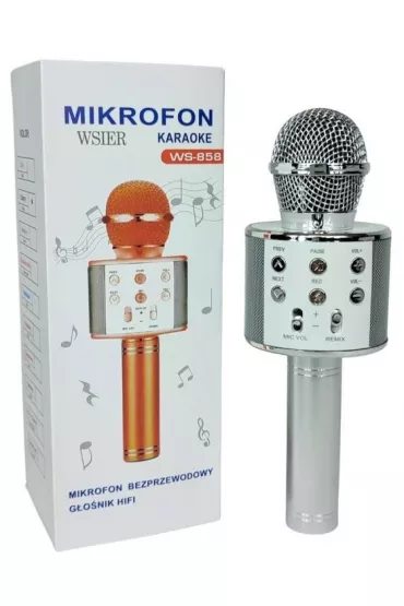 W&k Mikrofon bezprzewodowy srebrny