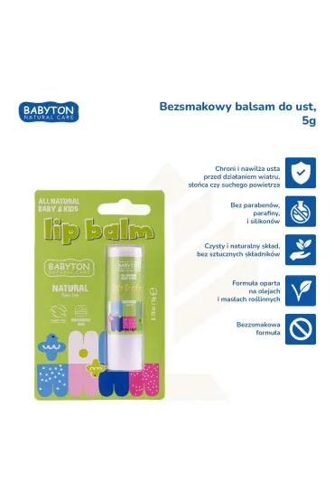 Babyton Balsam do ust Naturel, bezpieczny od narodzin 5 g