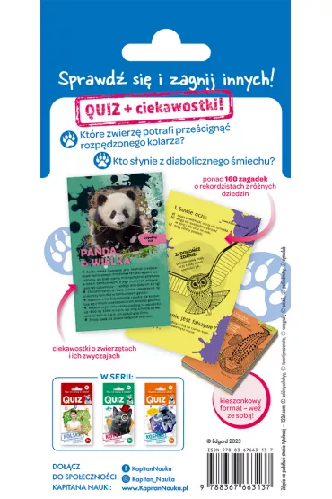 Kapitan Nauka. Quiz. Zwierzta 7+ - Justyna Kolasiska