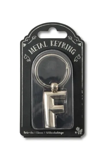 If Silver Letter Keyring - brelok do kluczy litera F