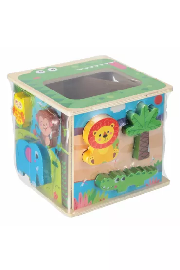 Kostka edukacyjna Sorter drewniany Zoo SMILY PLAY SPW84949