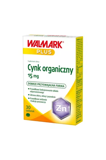 Walmark Cynk organiczny 15mg suplement diety 30 tab.