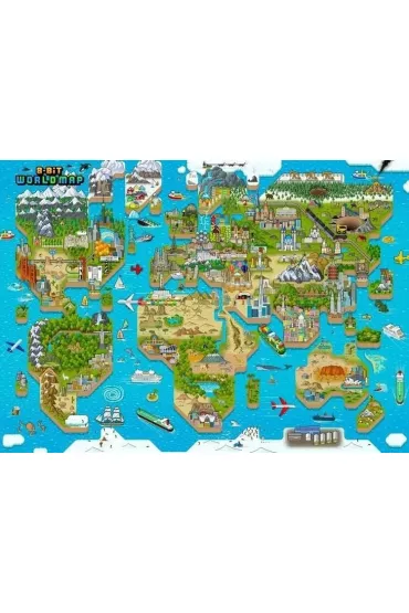 Puzzle 1000 el. 8-BIT Mapa �wiata Bopster