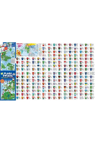 MAPA SWIATA FLAGI PILKARSKIE NAKL 98X60CM B/C 1