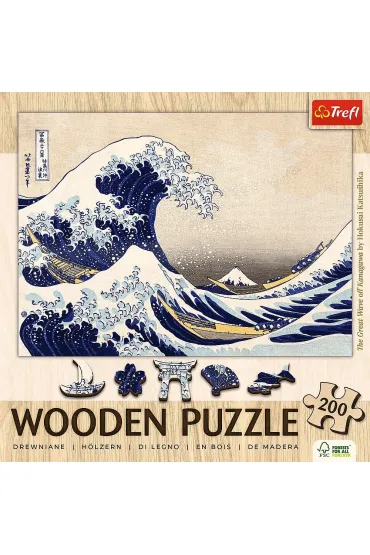 Puzzle drewniane 200 el. Wielka Fala w Kanagawie Trefl