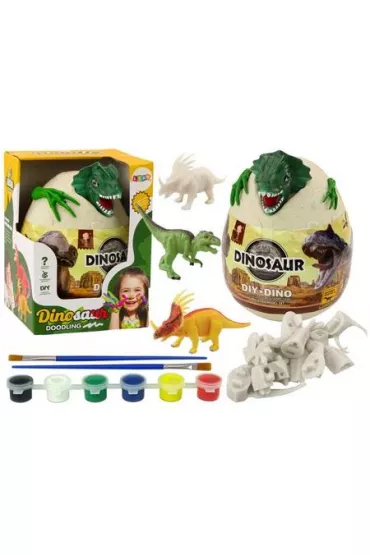 Jajo z dinozaurami do malowania DIY LeanToys