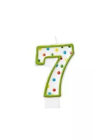Amscan �wieczka cyferka 7 kropki 7.6cm