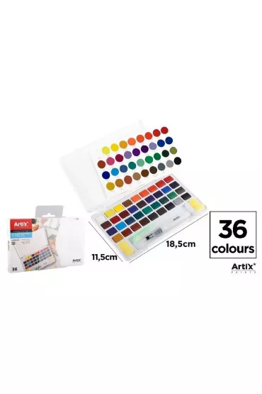 Artix Farba akwarelowa z p�dzlem wodnym 36 szt.