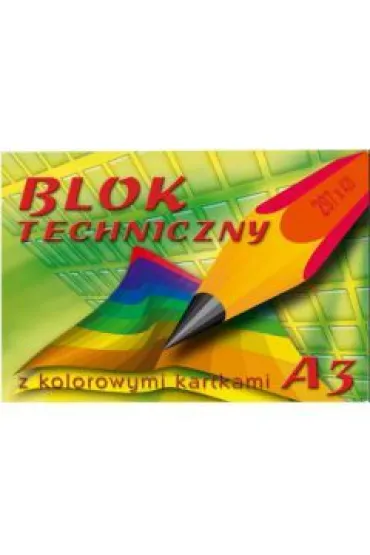 Kreska Blok techniczny z kolorowymi kartkami A3-10