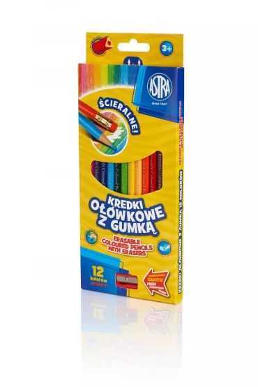 Astra Kredki owkowe z gumk 12 szt.