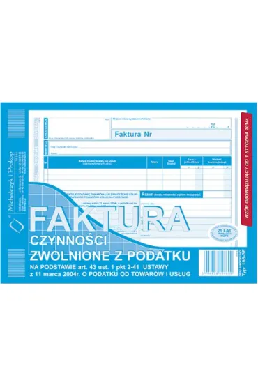 Michalczyk i Prokop Druk Faktura Czynno�ci Zwolnione z podatku A5