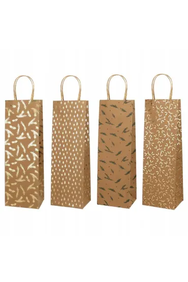 incood. Torebka prezentowa na butelk� 11x35cm kraft mix