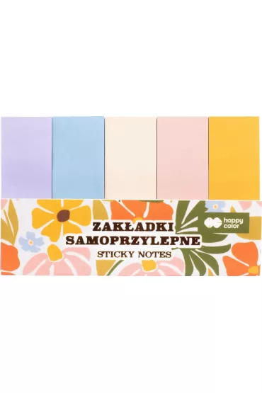 Zak�adki samoprzylepne BLOOM-Boho, 5szt. x 40 ark, 9x10cm, Happy Color
