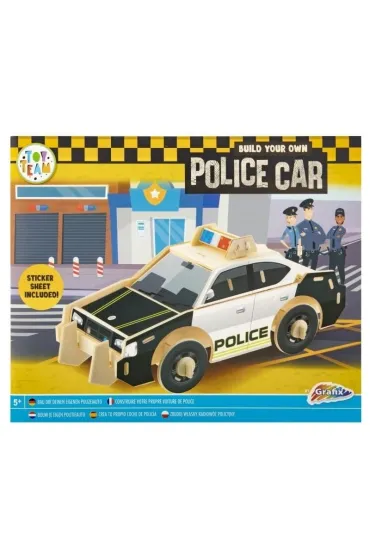 Drewniana konstrukcja pojazdu 3D Policja Grafix