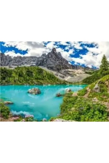 Puzzle 2000 el. Lake Sorapis, Alps, Italy Castorland