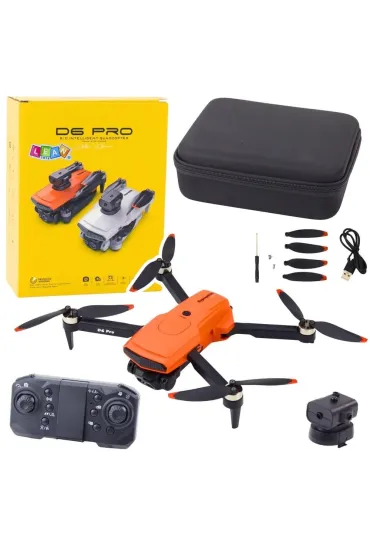 Dron D6 PRO podw�jna Kamera HD LED pomara�czowy LeanToys