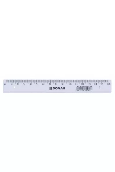 Linijka plastikowa 16cm DONAU trasnsparentna