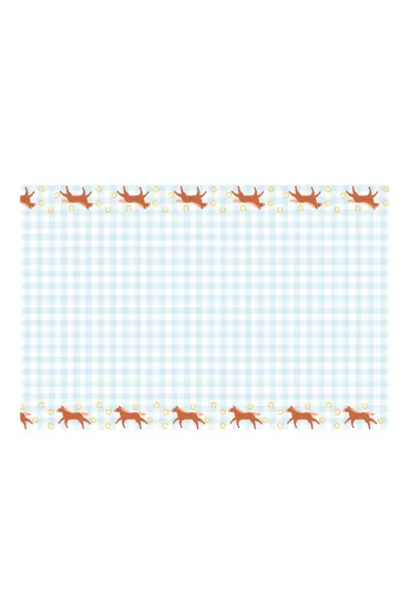 PartyDeco Obrus papierowy kratka z ko�mi 180x120cm