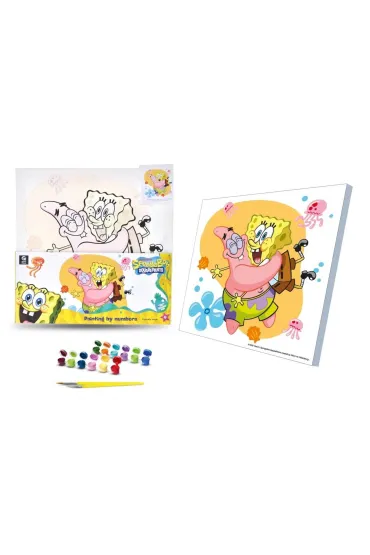 Qbee Malowanie po numerach 30x30cm SpongeBob