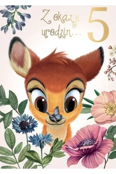 Kukartka Karnet B6 DS-034 Urodziny 5 Bambi