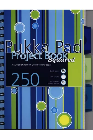 Pukka Pad Ko�ozeszyt A5 125 kartek kratka oprawa PCV przek�adki niebieski PUKKA 1383 kratka 125 kartek
