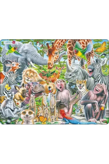 Puzzle 43 el. Selfie Weso�e afryka�skie zwierz�ta Larsen