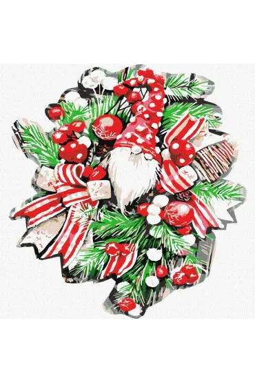 Malowanie po numerach - �wi�teczny wieniec 30x30cm Ideyka