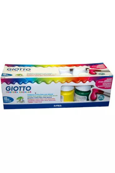 Giotto Farby Tempera Escolar + p�dzelek 12 x 25 ml