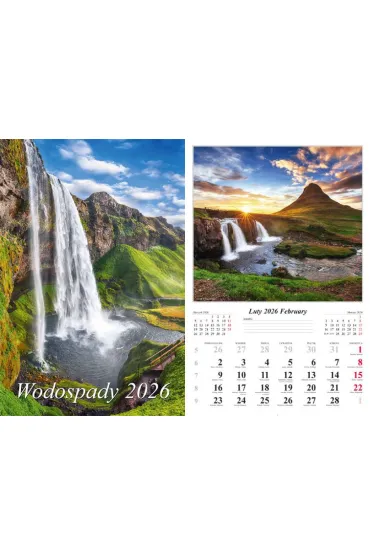 Kalendarz �cienny 2026 Wodospady
