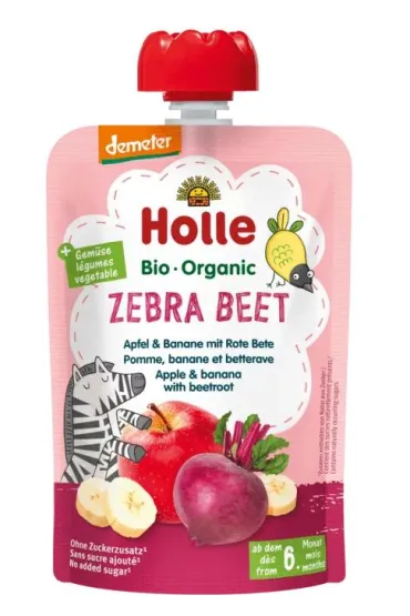 Holle Mus Buraczana zebra (jab�ko-banan-burak) od 6. miesi�ca Demeter 100 g Bio