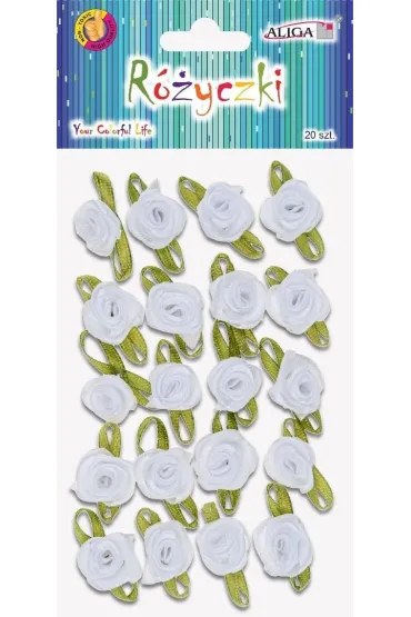 Aliga R�yczki bia�e 2,5cm 20 szt