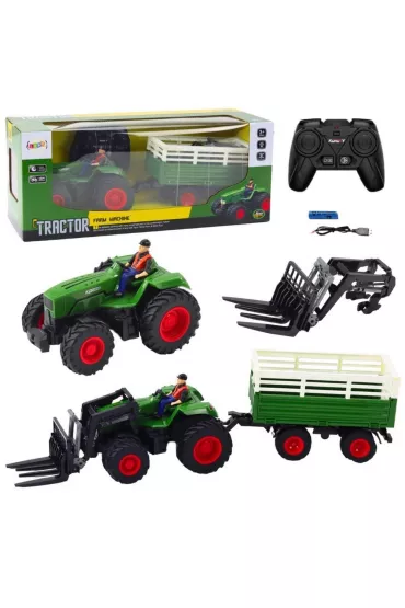 Traktor z przyczep� RC zdalnie sterowany LeanToys