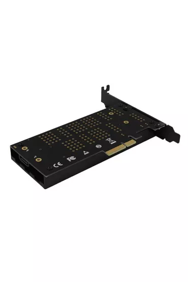 Axagon PCEM2-DC Adapter wewn�trzny PCIe x4, 1x M.2 NVMe M-key + 1x SATA B-key slot, ch�odnica, SP & LP + radiator