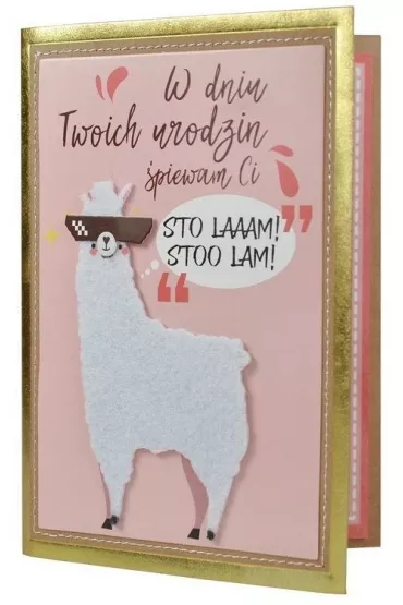 Kukartka Karnet B6 FR-009 Urodziny lama