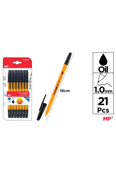 Mp Main Paper D�ugopis MP 1.0mm czarny blister 21 sztuk