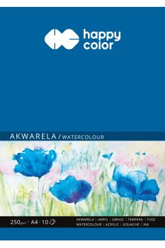 Happy Color Blok akwarelowy ART, biay, A4, 250g, 10 arkuszy 250 g 10 kartek
