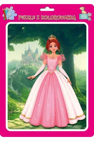 Puzzle w ramce z kolorowank�. Ksi�niczki MD Creative - pr zb