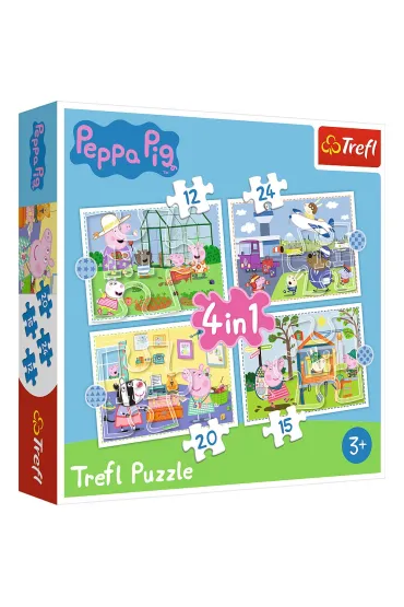 Puzzle 4w1 - Wspomnienia z wakacji. Peppa Pig (12+15+20+24 el.) Trefl