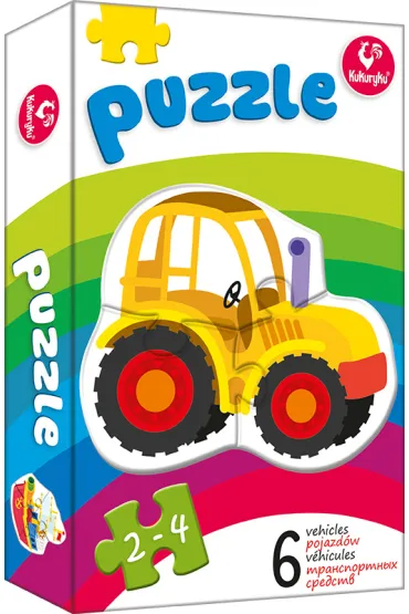 Puzzle 6w1 Pojazdy Kukuryku