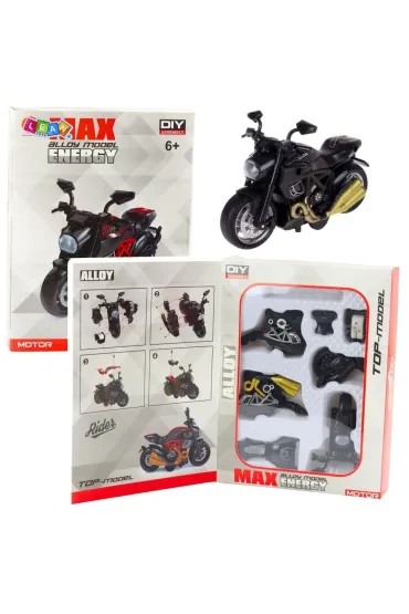 Motocykl do skr�cania metalowy 1:14 z�ote el. LeanToys