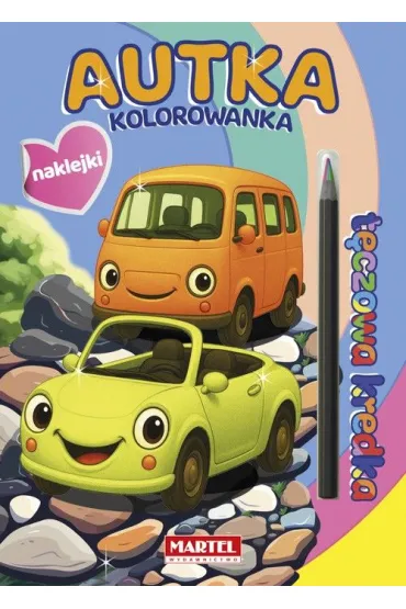 T�czowa kredka. Autka z naklejkami