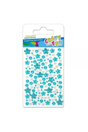 Craft with Fun Ozdoba dekoracyjna krysztalki samoprzylepne kwiaty